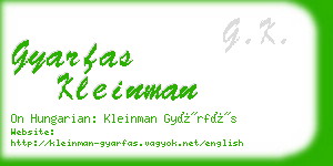gyarfas kleinman business card